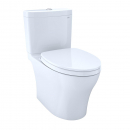 Inodoro Aquia IV Connect de 2 Piezas, con Asiento Washlet SS124#01 con Cables Ocultos Incluido, Color: Blanco