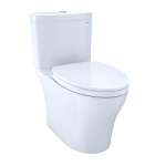 Inodoro Aquia IV Connect de 2 Piezas, con Asiento Washlet SS124#01 con Cables Ocultos Incluido, Color: Blanco