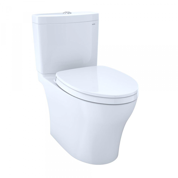 Inodoro Aquia IV Connect de 2 Piezas, con Asiento Washlet SS124#01 con Cables Ocultos Incluido, Color: Blanco