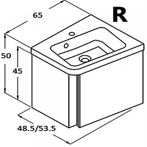 Armario 10° con Lavabo Esquinero (Gris Brillante)