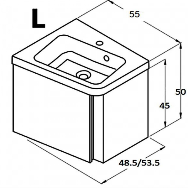 Armario 10° con Lavabo Esquinero (Melanina Nogal Oscuro)