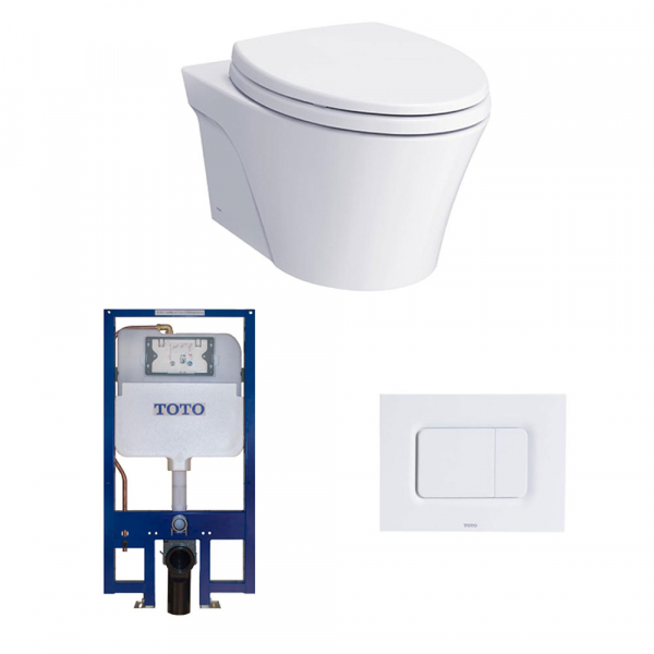 Paquete de Inodoro suspendido, Componentes: Pulsador YT920#MS, Taza CT426CFG#01, asiento SS114#01, Sistema de tanque empotrado WT172M#01. Tiempo de entrega 14 semanas.