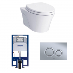 Paquete de Inodoro suspendido, Componentes: Pulsador YT930#MS, Taza CT426CFG#01, asiento SS114#01, Sistema de tanque empotrado WT172M#01. Tiempo de entrega 14 semanas.