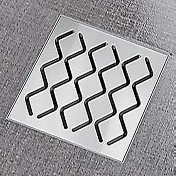 Coladera (Rejilla) Cuadrada, Modelo: Snake (Acero Inoxidable)