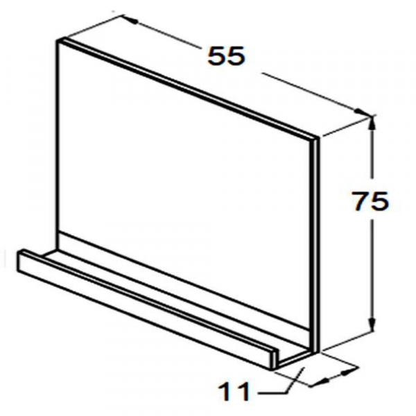 Espejo 10° (Blanco Brillante, Nogal Oscuro)