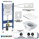 Set de Inodoro Geberit, Modelo: Selnova Square, con Asiento y Tapa, Cisterna Oculta y Pulsador (acabado Blanco Brillante) - Línea Alpha