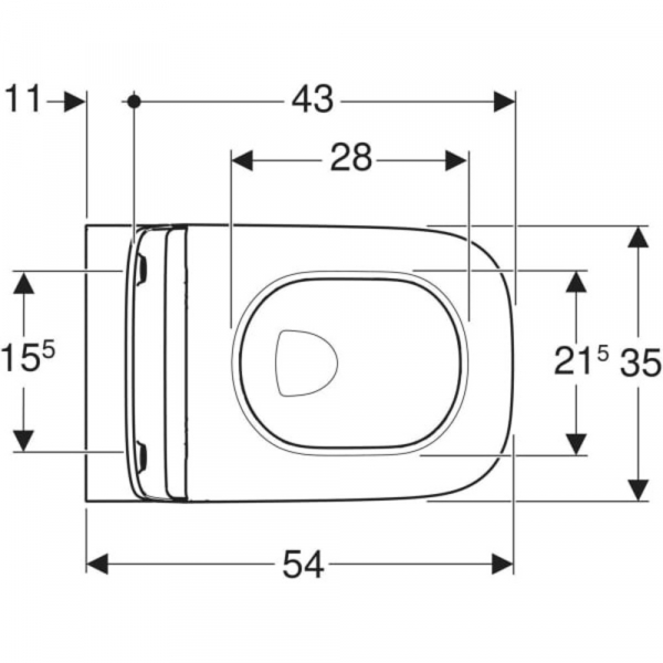 Set de Inodoro Geberit, Modelo: Smyle con Asiento y Tapa tipo Sándwich, Cisterna Oculta y Pulsador (acabado Blanco Brillante) – Línea Sigma