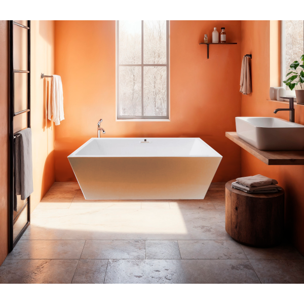 Tina Freestanding sin Hidromasaje, Modelo: Grecia, Color: Blanco