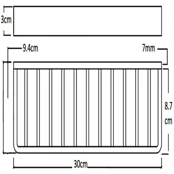 Jabonera / Repisa para Regadera / Lavabo de 30 cm. (acabado Acero Inoxidable Cepillado)