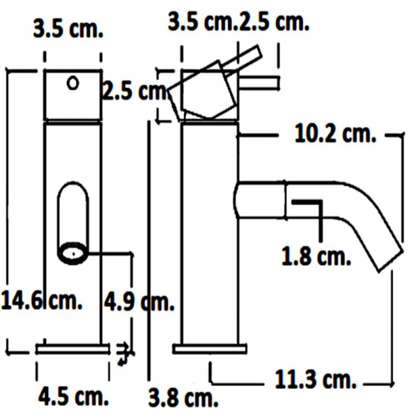 Llave de Sensor, de Batería Agua Fría, con contra canasta Stop&Go (acabado Cromo)