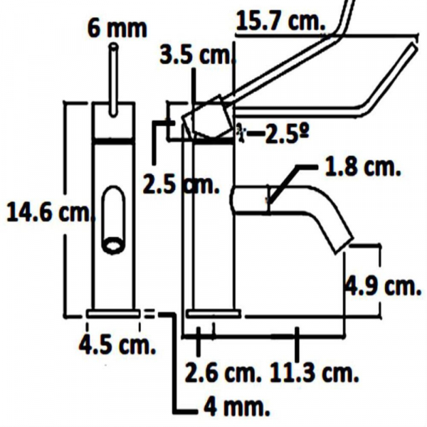 Mezclador Monomando de Maneral Largo (acabado Cromo)