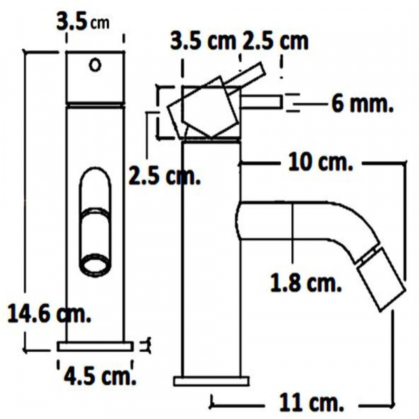 Mezclador Monomando para Bidet (acabado Cromo)