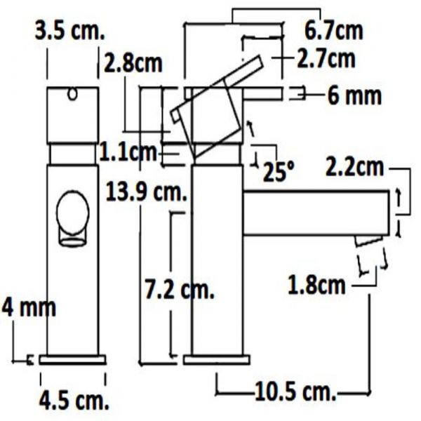 Mezclador Monomando para Lavabo (acabado Acero Cepillado)
