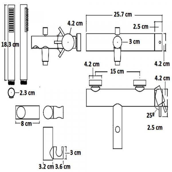 Mezclador Monomando para Llenado de Tina (acabado Cromo)