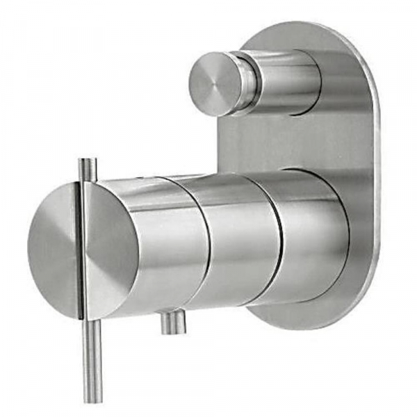 Monomando con Termostato de 2 Vías (acabado Acero Cepillado)