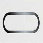 Pulsador Dualfush, satinado con Aro Cromado