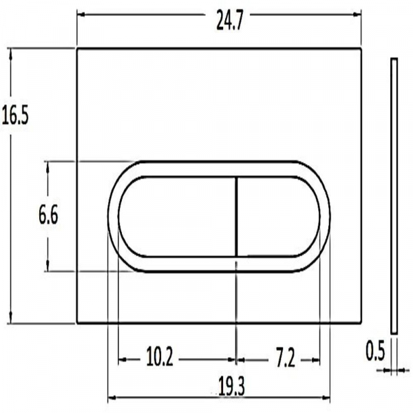 Pulsador Dualfush, satinado con Aro Cromado