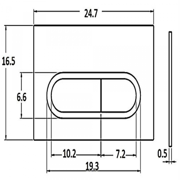 Pulsador Dualflush Blanco con Aro Cromado