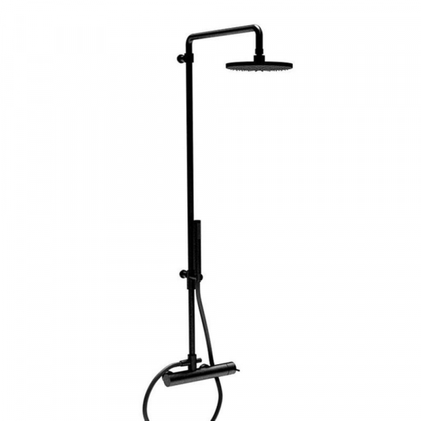 Regadera Showerpipe con Mezcladora y Ducha de Mano (acabado Negro Mate)