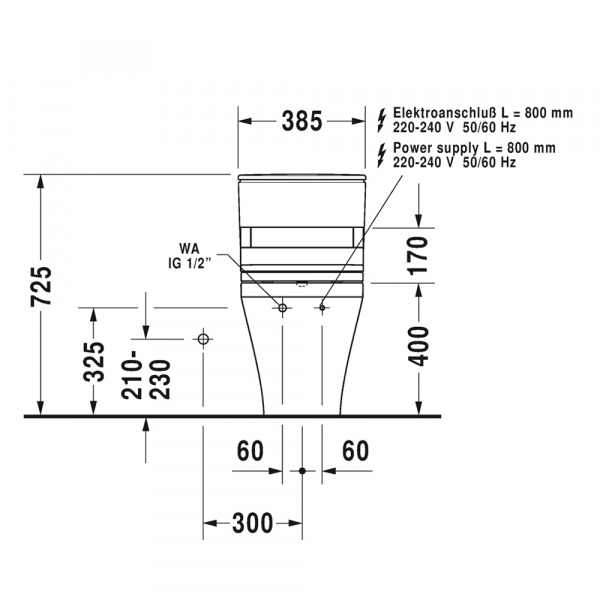 Inodoro de una Pieza DuraStyle con Asiento SensoWash® Starck Classic