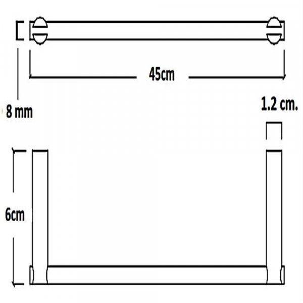 Toallero de Barra de 45 cm. (acabado Cepillado)