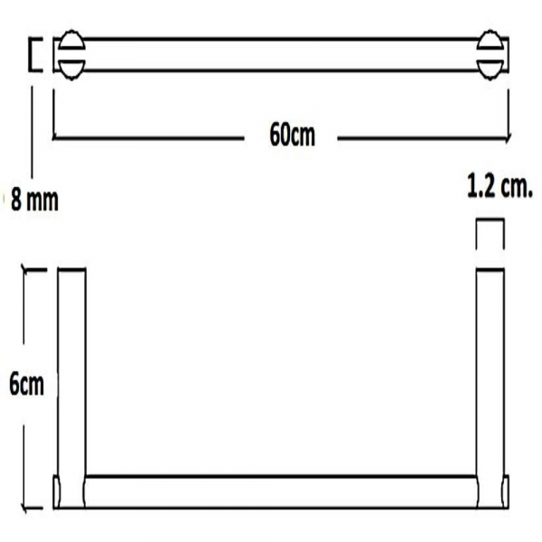 Toallero de Barra de 60 cm. (acabado Cepillado)