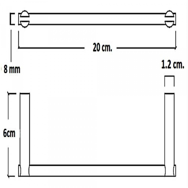 Toallero de Barra de 20 cm. (acabado Cepillado)