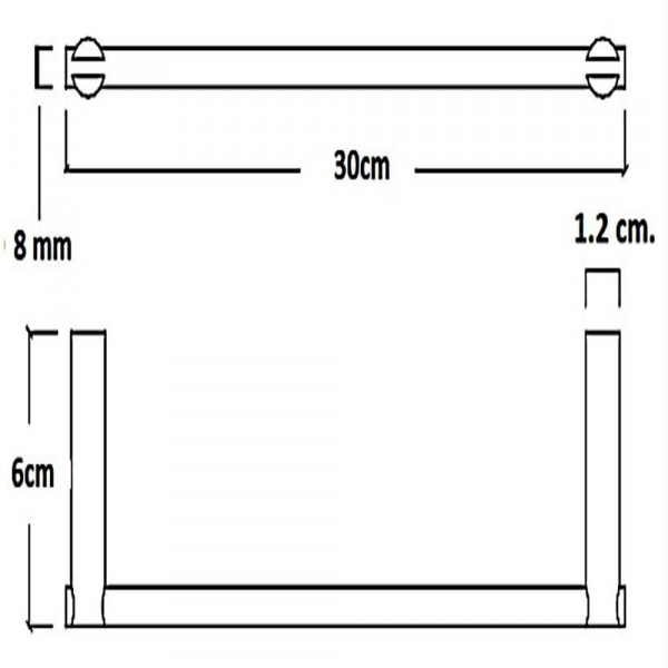 Toallero de Barra de 30 cm. (acabado Cepillado)