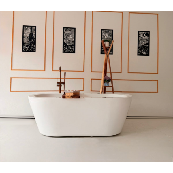 Tina Freestanding sin Hidromasaje, Modelo: Madrid, Color: Blanco