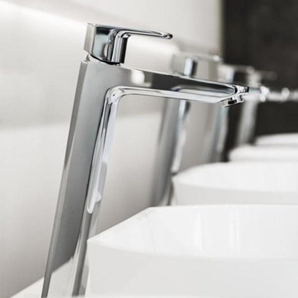 Mezclador Monomando Alto Línea 10º para lavabo, sin contra canasta (acabado Cromo)