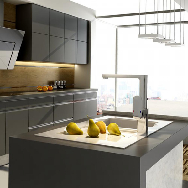 Mezclador Monomando línea Chrome Alto para Lavabo o Cocina (acabado Cromo)