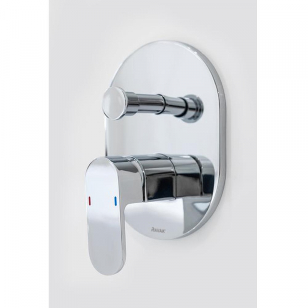 Mezclador Monomando línea Chrome para Regadera/Tina, con Desviador (acabado Cromo)