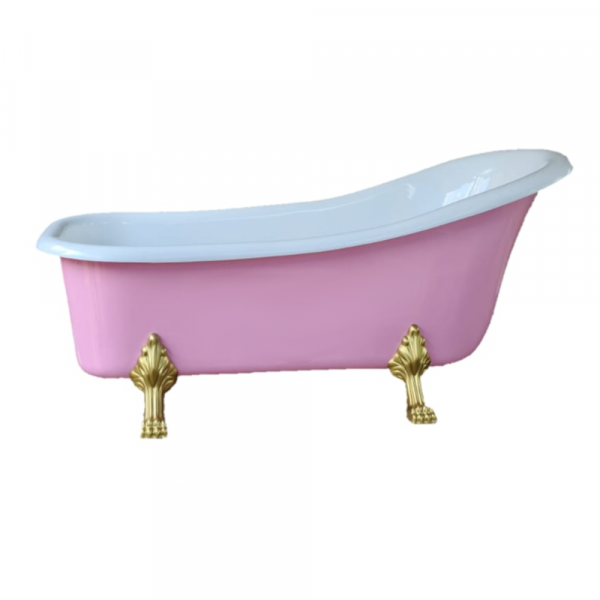 Tina Freestanding sin Hidromasaje, Modelo: Versalles, Color: Rosa con Blanco