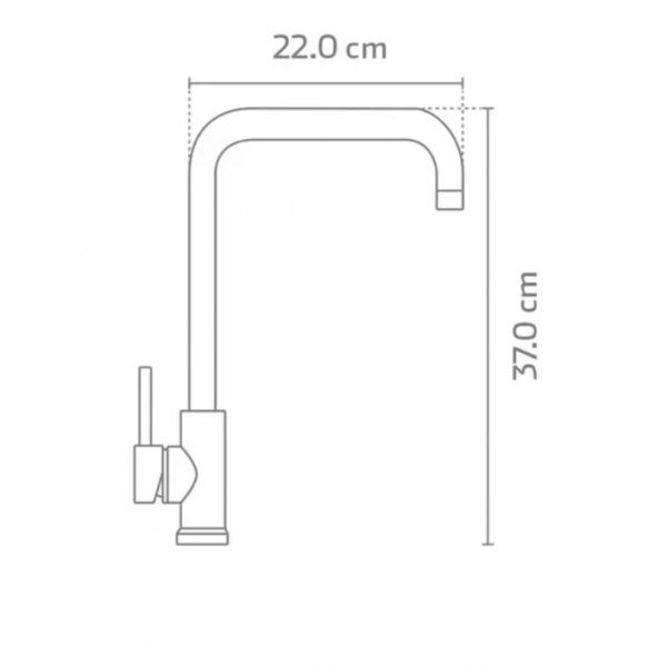 Monomando de cocina de cuello alto