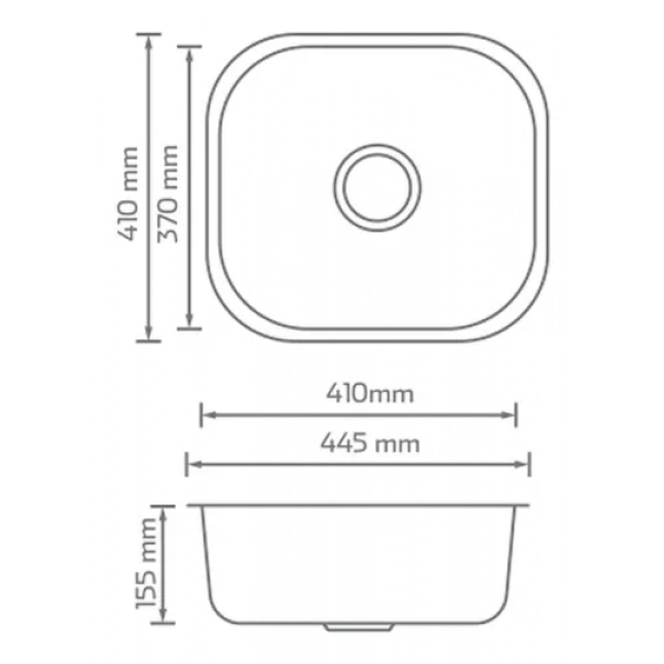 Tarja Submontar una tina de Acero Inoxidable 304 KUS01817-6