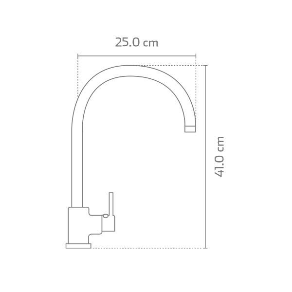 Llave Monomando de Cuello Tubular KB80807