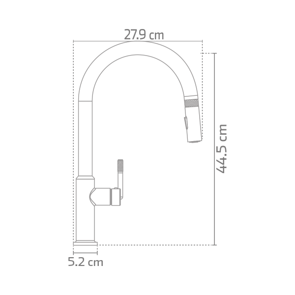 MONOMANDO PARA COCINA 44.5 X 26.4 CM KELE MODELO KF54001-BG