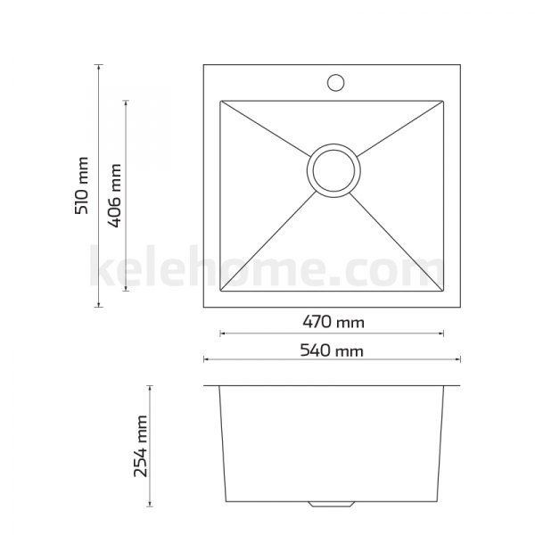 Tarja de submontar KELE KHS2120 Inoxidable