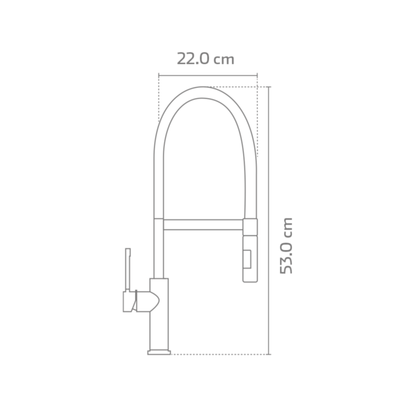 Llave Monomando de Acero Inoxidable 304 de Cuello Flexible Doble Función Blanco KSS1215-WH