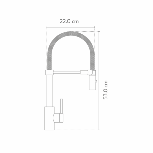 Llave Monomando de Acero Inoxidable 304 Cuello flexible KSS1220