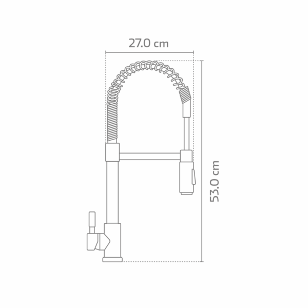 Llave Monomando de Cuello Flexible Doble Función de Acero Inoxidable 304 KSS1230