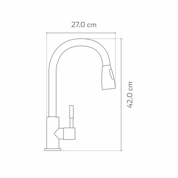 Llave Monomando Extraíble para Cocina Doble Función Negro Mate KSS1231-BK