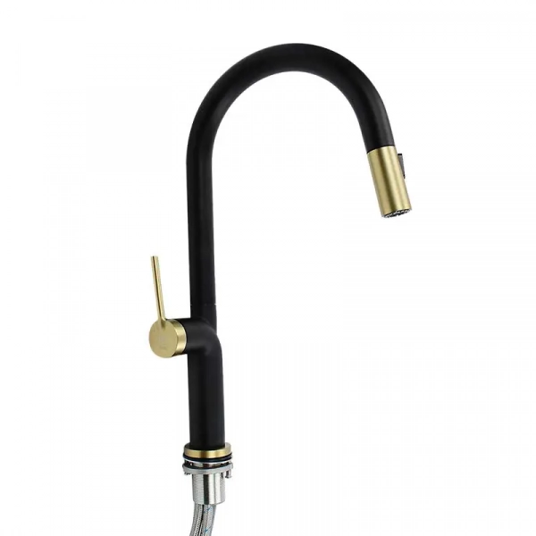 Monomando para Fregadero Kele KSS1234-BK/GD Acero Inoxidable