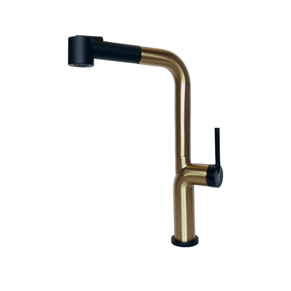 Llave Monomando de Acero Inoxidable 304 Acabado Dorado PVD(Gold)/Negro. KSS1236-GD/BK