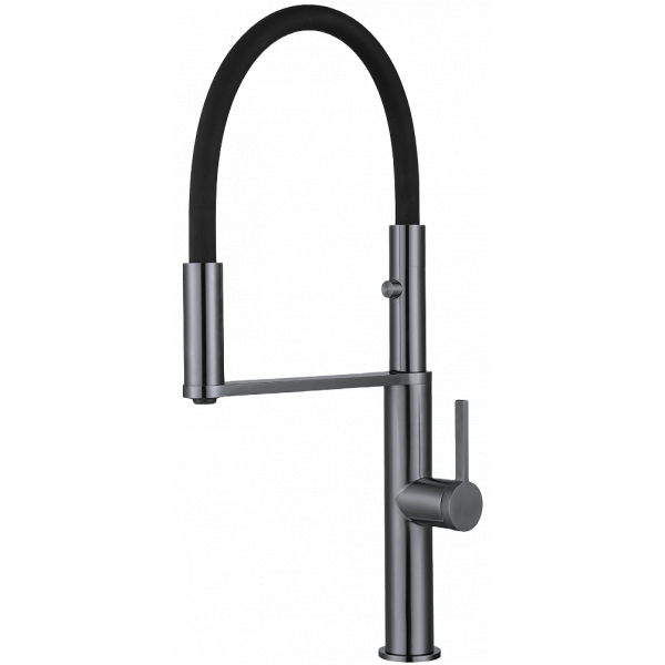 Mezcladora monomando cuello flexible, y reversible, para fregadero