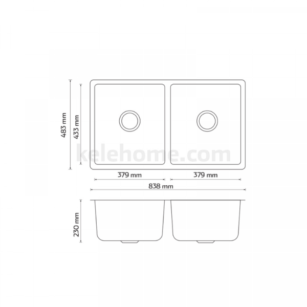 Tarja doble Kele submontable -KUD3319-N