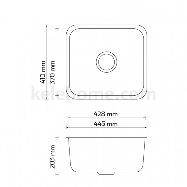Tarja Doble Submontar de Acero Inoxidable 304 KUS01817-8