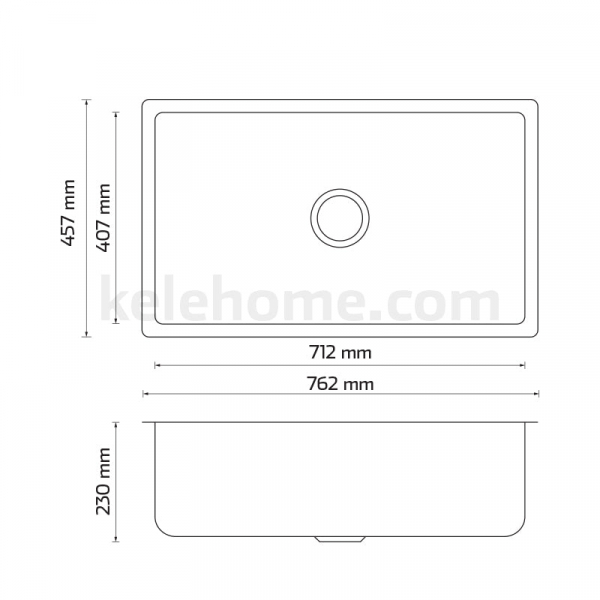 Tarja KELE KUS3018-N Inoxidable de submontar