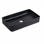 Lavabo Rectangular Negro Mate de Cerámica para Sobreponer sin Rebosadero Artexa BathSquare 610 Negro