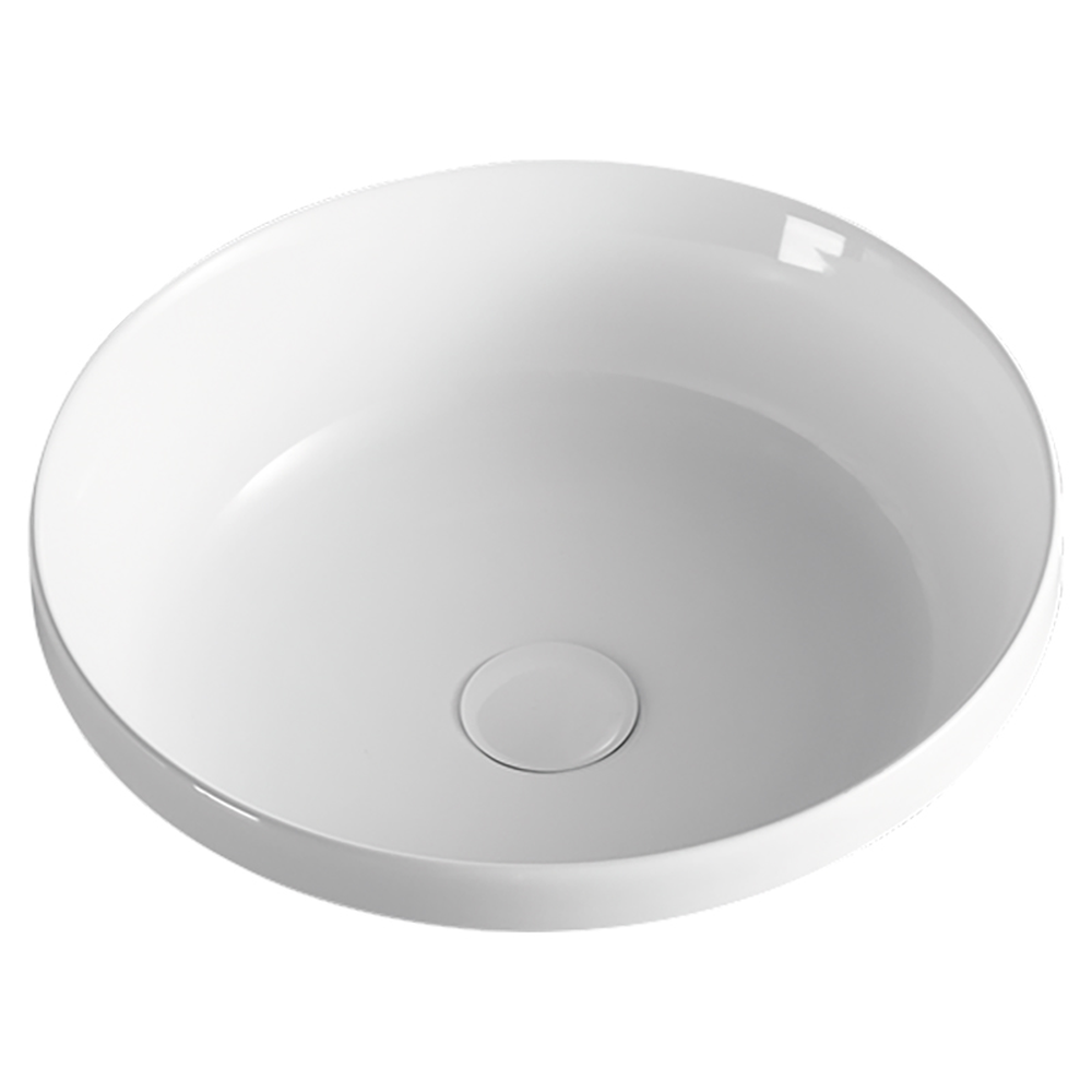 Lavabo Cerámico Semirempotrado Redondo Artexa Rondo Blanco Brillante 40cm